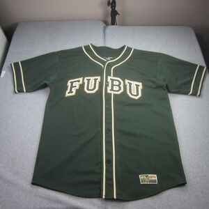 Vintage FUBU Sport Jersey Mens XL Green  Official All Star Team Baseball 05 90s